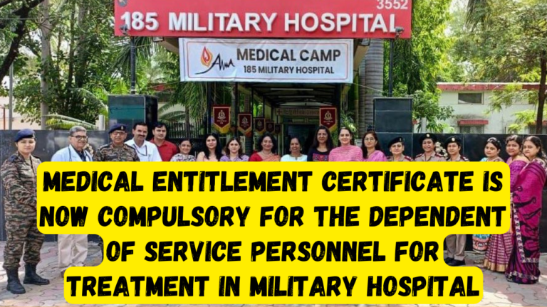 Medical Entitlement Certificate for Treatment in Military Hospital